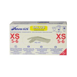 Naturex 626 salus. Caja 10x100 guantes latex sin polvo