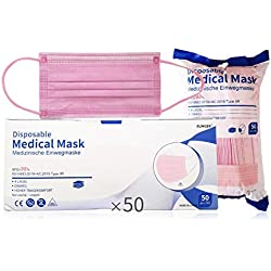 Mascarilla quirurgica rosa adulto tipo iir (paq. 10 und)