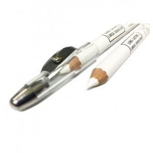 Lapiz perfilador blanco para piel con sacapuntas