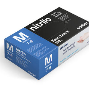 Estuche 100 guantes nitrilo negro sin polvo "Santex" 6 gr.