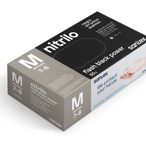 Caja 500 guantes nitrilo negro diamantado "Santex" 8,5 gr. (10x50u.)