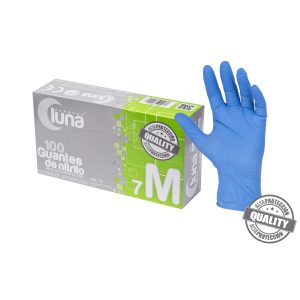 Caja 1000 guantes nitrilo azul "Luna" 5,5 gr. (10 x 100u.)