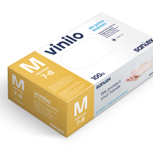 Caja 1000 guantes vinilo transp. 4,5 gr. sin polvo "Santex" (10 x 100u.)
