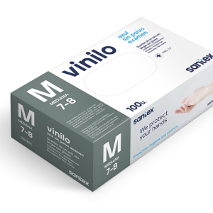 Caja 1000 guantes vinilo azul 4,5gr. sin polvo "Santex" (10 x 100u.)