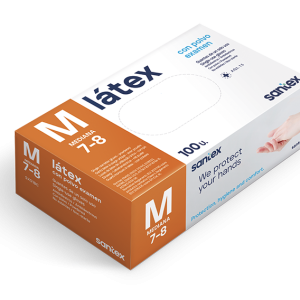 Caja 1000 guantes látex con polvo 5 gr. "Santex" (10 x 100u.)