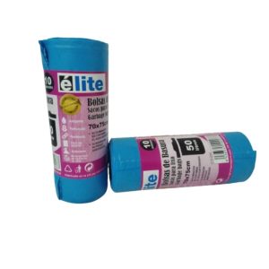 Rollo 10 bolsas basura azul 70x75 perfumada autocierre (50 litros)