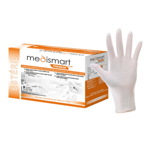 Medismart. Estuche 50 pares guantes estériles latex sin polvo